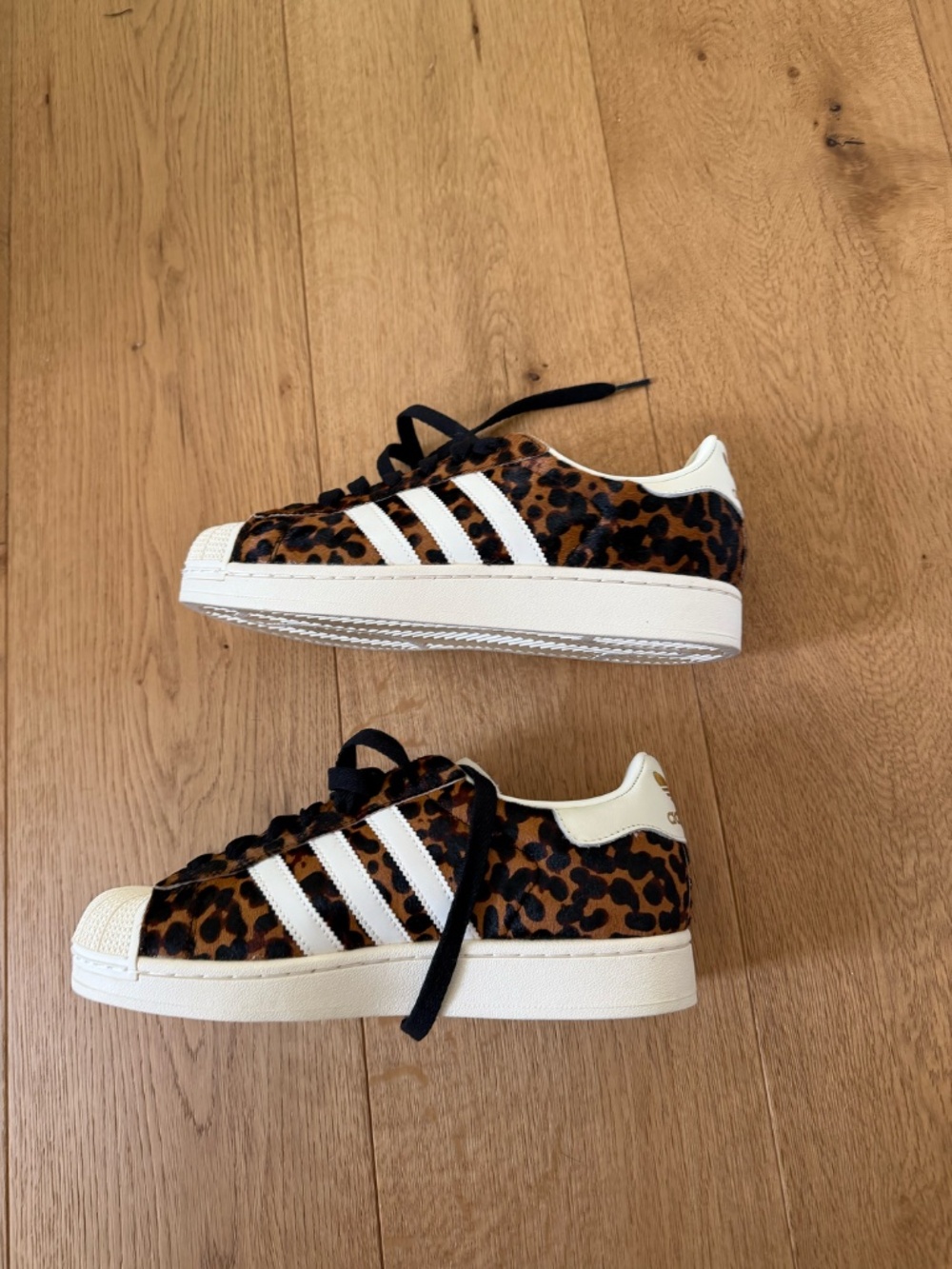 Adidas Superstar Leopard Print Sneakers - size 8.5, worn once!!